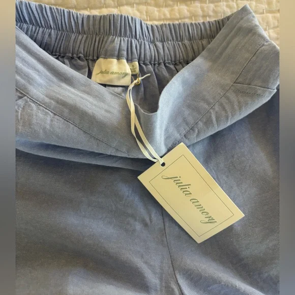 Julia Amory Blue Oxford Cabana Shorts Small New With Tags! - Picture 7 of 13